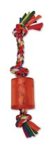 Mammoth Pet Products Cloth Rope Dog Toy 3 Knot Tug with TPR Squeaker Multi-Color - £6.29 GBP