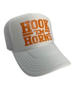 NEW TEXAS HOOK EM HORNS WHITE ORANGE HAT 5 PANEL HIGH CROWN TRUCKER SNAP... - £18.35 GBP