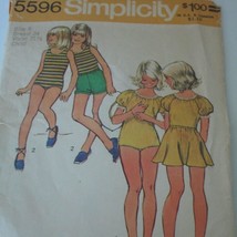 Vintage Simplicity Sewing Pattern, Child size 5, bodysuit, skirt, shorts - $5.27