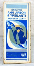 Vintage Road Map 1983 AAA Greater Ann Arbor &amp; Ypsilanti Washtenaw County... - £3.94 GBP