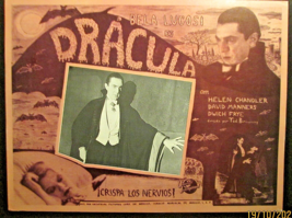 UNIVERSAL HORROR: BELA LUGOSI (DRACULA) LARGE SIZE 11X17  LOBBY CARD - £153.09 GBP