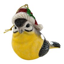 Yellow-Breasted Chat Bird with Santa Hat Christmas Ornament 2.5 Inch - $12.85
