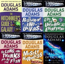 Hitchhiker&#39;s Guide to the Galaxy Series by Douglas Adams Paperback Book Set 1-6 - £31.26 GBP