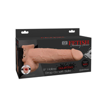 Fetish Fantasy 9&quot; Hollow Squirting Strap-On With Balls Flesh - £59.57 GBP