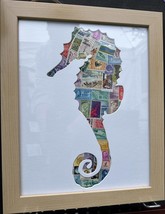 Seahorse! - Vintage Postage Stamp Collage Art - £69.84 GBP