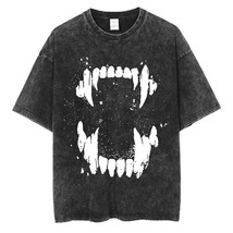 HipHop T Shirt Streetwear Men Retro T Shirt Huge Tusks Printed Tshirt Cotton Men - £105.15 GBP