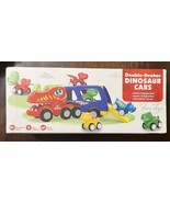 DOUBLE-DECKER DINOSAUR TOY CARS -Sound &amp; Lights Pull Back To Go! NEW IN BOX - $17.15