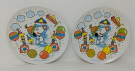 Peanuts Snoopy Woodstock Clown Party Plastic Plate Set of 2 VTG 1965 196... - £62.29 GBP