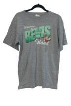 Anvil Hombre Bienvenido A Revis Island Pre-encogida Cuello Redondo T-Shirt, Gris - £11.66 GBP