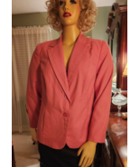 Dressbarn Blazer Jacket Womens Sz 16W Bubblegum Pink Long Sleeve Collare... - £27.24 GBP
