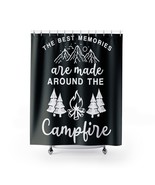 Personalized Polyester Shower Curtain | Nature Camping Black And White C... - $62.83