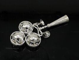 925 sterling silver bells toy, baby krishna whistle, silver temple artic... - $131.66