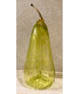 Vtg Ann Wright Hand Blown Art Glass Pear Yellow To Green Mottled 9.25” - $819.87 MXN