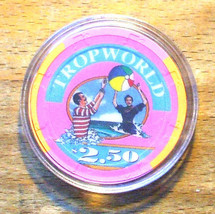 (1) $2.50 Tropworld Casino Chip - Atlantic City, New Jersey - 1988 - $16.95
