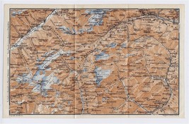 1911 Antique Map Vicinity Airolo Fusio Lepontine Val Bedretto Alps Switzerland - £14.41 GBP