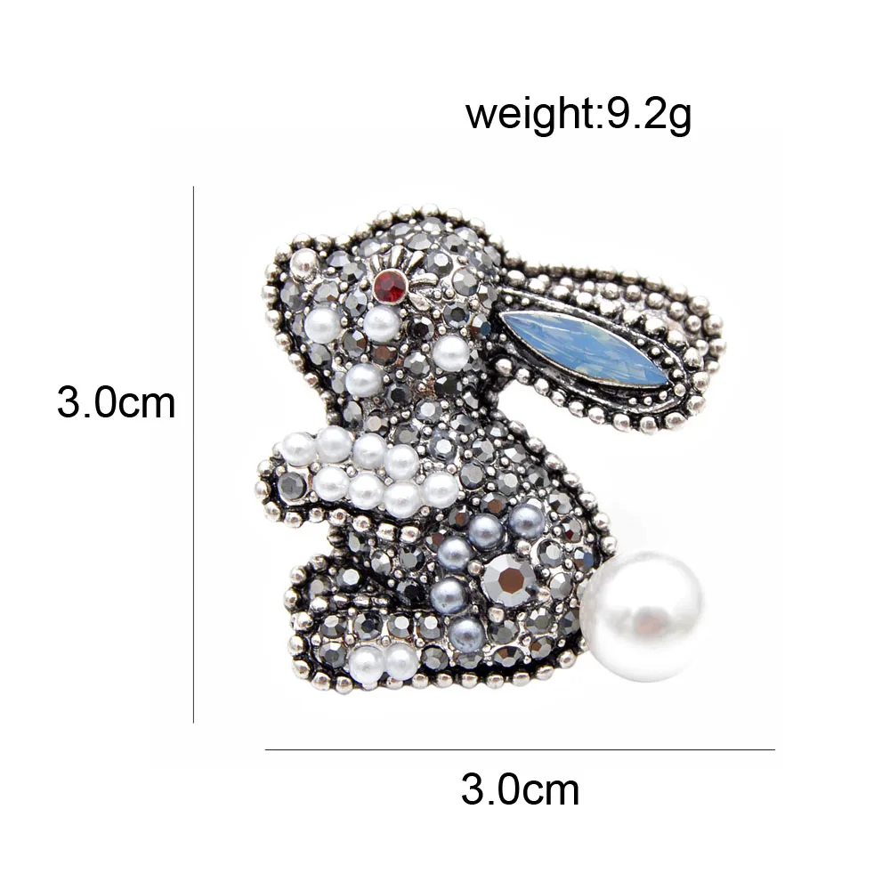Play CINDY XIANG New Arrival 2 Colors Choose Rhinestone Rabbit Brooches For Wome - £23.23 GBP