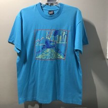 Vintage Kelloggs Mens T-shirt “Go The Distance” USA Single Stitch Size L Aqua - £12.62 GBP