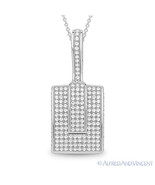 Round Brilliant Cut Micro-Pave CZ Crystal Drop Pendant 925 Sterling Silv... - $2,150.68 MXN+