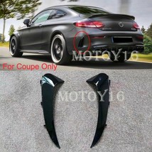 Black Rear Bumper Side Vent Flick Canard for Mercedes C/A205 C300 C43 C63 2Door - £28.84 GBP