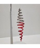 Spiral Holiday Christmas Hanging Ornament Vintage Unique Red Silver 7&quot; G... - $60.76 CAD