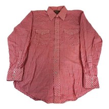 Vintage JCPenney Shirt Men&#39;s XL 15 1/2-33 Plaid Pearl Snap Western Long Sleeve - £20.22 GBP