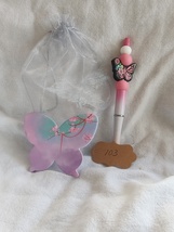 Beaded Butterfly Pen with Butterfly Notepad  - £6.95 GBP