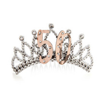 Rose Gold and Silver Tiara - 50th - £16.31 GBP