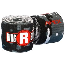 New Ringside Apex Kick Boxing MMA Handwraps Hand Wrap Wraps 180 Black Wh... - £10.93 GBP