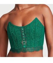 NWT Victorias Secret Dream angels garden green lace corset bustier Bra b... - $22.77
