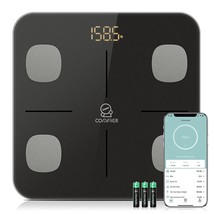 Comfier Smart Body Fat Scale, Accurate Digital Bathroom Scale For Body, Black - £25.57 GBP