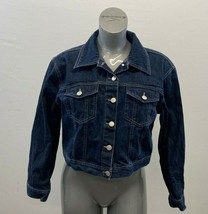 725 Originals Women’s Cropped Blue Jean Jacket Size Large Cotton Button Up - £11.78 GBP