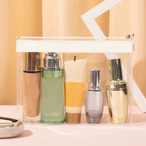 PVC Transparent Bathroom Cosmetic Bag Clear Zipper Makeup Bag Waterproof Wash To - £45.41 GBP
