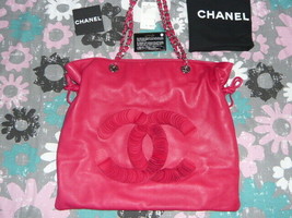 CHANEL 3D CC Dark Pink Leather Drawstring Shoulder Bag, Silver Hardware, BNWT  - £1,923.30 GBP