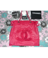 CHANEL 3D CC Dark Pink Leather Drawstring Shoulder Bag, Silver Hardware, BNWT  - $2,434.07