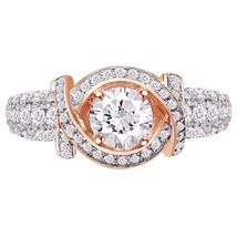 2.45 Ct Simulated Diamond 14K Rose Gold Plated Engagement Anniversary Ring V-Day - £66.91 GBP