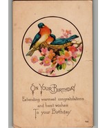 Antique Postcard 1910 On Your Birthday Bluebird Used 5.5 x 3.5 - $203.99 MXN