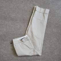 Ann Taylor Straight Leg Cropped Dress Pants Womens Size 8 Beige Cuffed - £18.71 GBP
