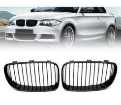 BMW 1 SERIES E87 E88 LCI Front Kidney Grille Gloss Black 08-12 - £62.94 GBP+