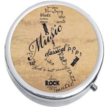 Music Notes Treble Clef Medicine Vitamin Compact Pill Box - $9.78