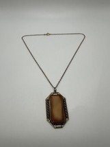 Vintage 16” Gold Pearlescent 4.6cm Pendant Necklace - £23.79 GBP