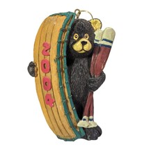 Bear with Canoe and Oars Marked 2004 Stoneware Ornament 4 x 2.5-inch Lodge Decor - £8.53 GBP
