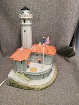 &quot;97 Lefton Historic Lighthouse Collection Lighted Alcatraz Music Box Plays Well  - £26.15 GBP