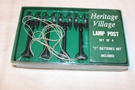 O Scale Heritage Village, Lamp Post Set of 4, Battery Operated BN Open Box #5996 - £23.59 GBP