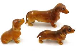 Vintage Bone China Miniature Dachshund Weiner Dog Family of Three Japan - $12.82