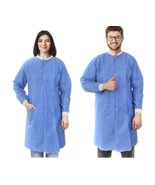 High Quality SMS 45 GSM Disposable Lab Gown 2 Pockets knit Cuffs & Collar 10 Pcs - £31.26 GBP