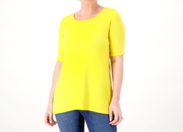 Susan Graver Modern Essentials Liquid Knit Hi-Low Tunic- Yellow Jasmine,... - £20.10 GBP