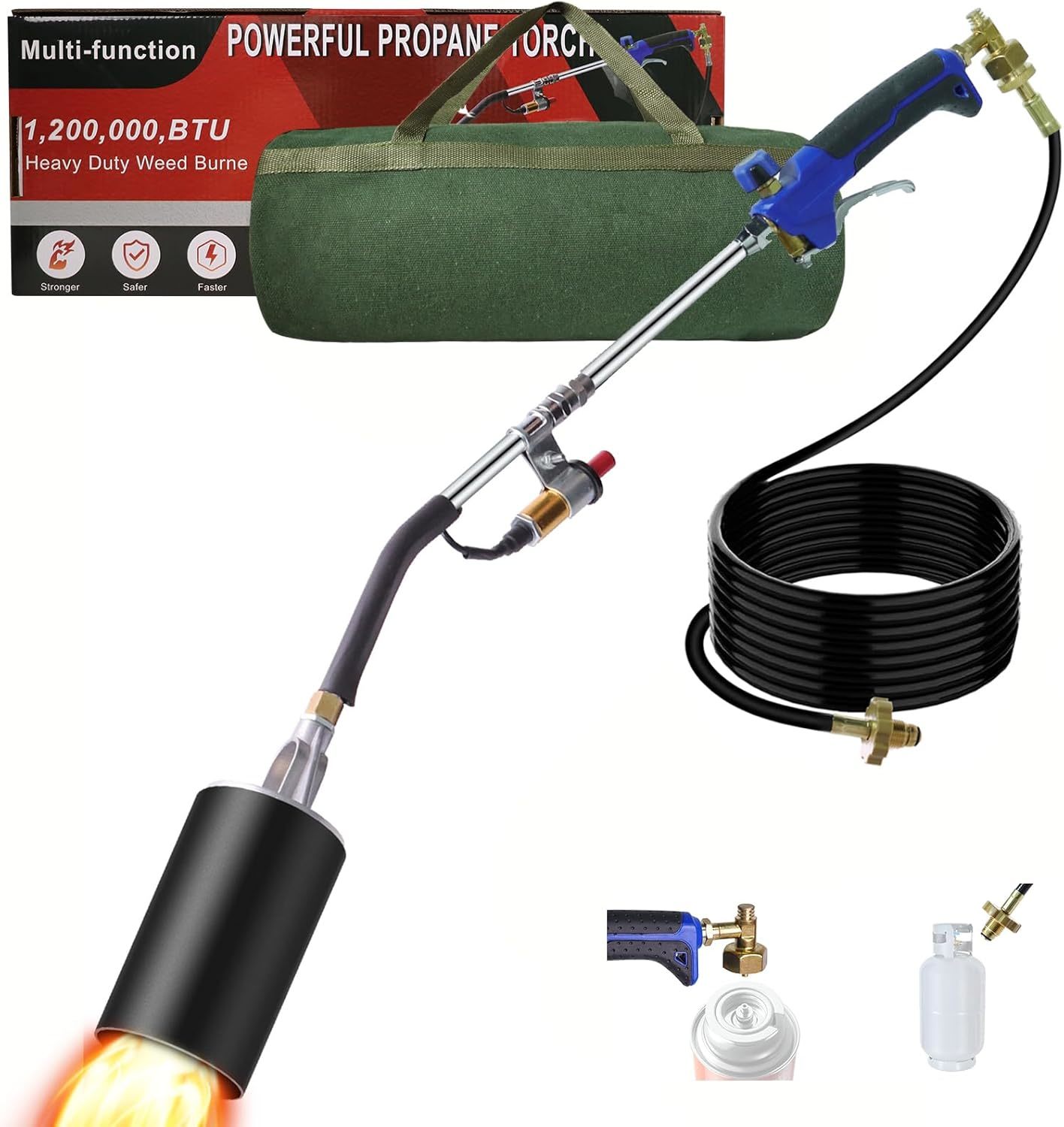 Propane Torch Weed Burner Kit, Weed Torch With 1Lb Propane, Snow Melting - $59.94