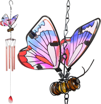 Mothers Day Gifts for Mom Women, Butterfly Wind Chimes, AVEKI 27.5&#39;&#39;H Ir... - £21.52 GBP