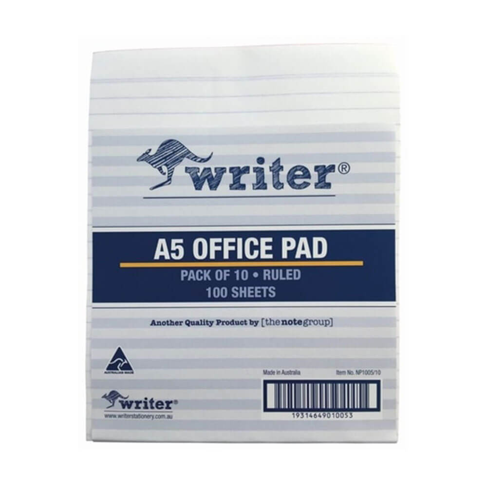 Writed A5 Bank Ruled Office Pad 50gsm (Pack of 10) - $38.98