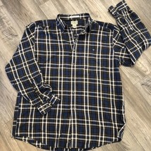 Men’s LL Bean L/S Button Shirt Merino Wool Cotton Blend Tartan Plaid Sz ... - $23.12